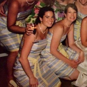 Buttercup yellow and Periwinkle blue dress